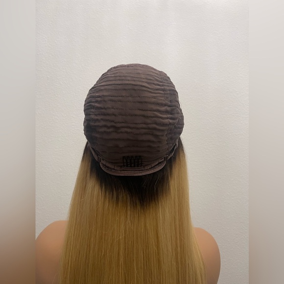 New! 20” 4x4 Lace Closure Wig, Human Hair Customized Ombre 4/27 - Picture 6 of 11